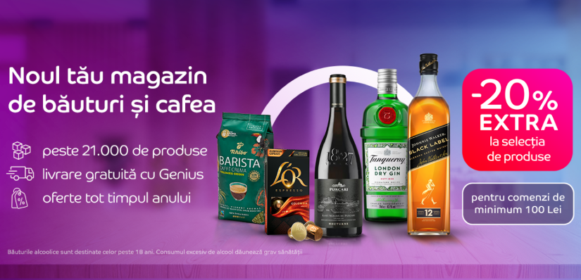 eMAG lansează Drinks & Coffee Shop, magazinul de băuturi, vinuri și cafea cu peste 21.000 de produse disponibile imediat