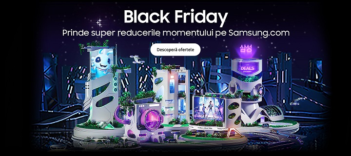 Trei zile întregi de oferte și distracție cu Black Friday pe site-ul oficial Samsung
